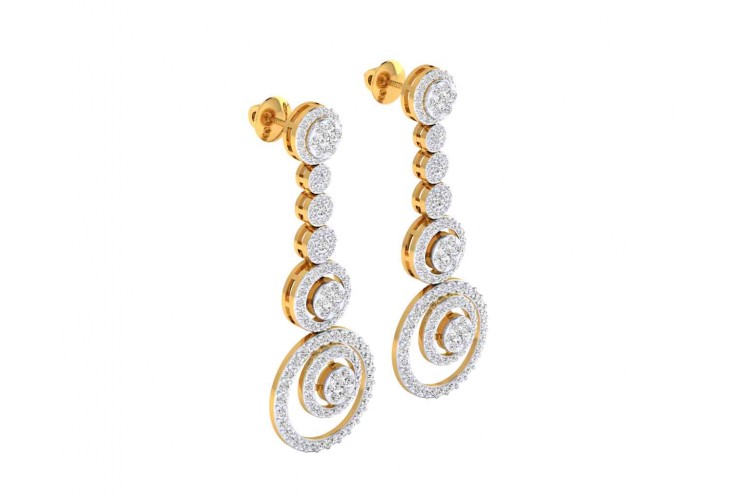 Romy Diamond Dangle drop earrings in Gold
